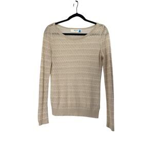 Sparrow Anthropologie Womens Size Small Biege Burnout Long Sleeve Party Sweater